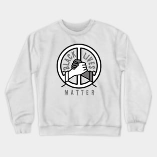 Black Lives Matter On Peace Sign Crewneck Sweatshirt